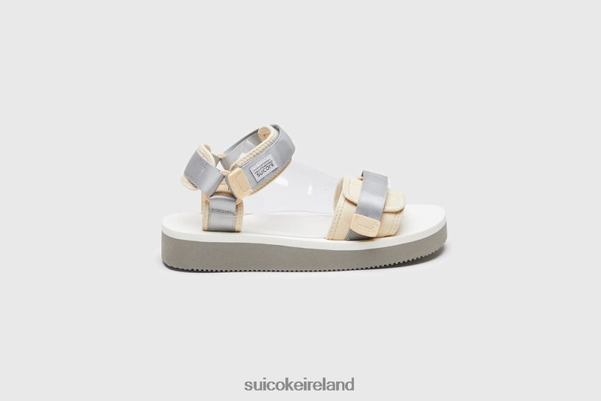 CEL-PO Grey/White SUICOKE LDPHB021 Unisex Sandals