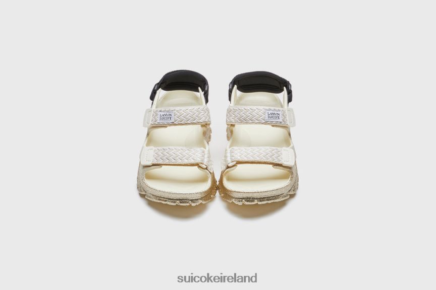 WAKE CURB Beige/Gold LANVIN x SUICOKE LDPHB032 Unisex Sandals