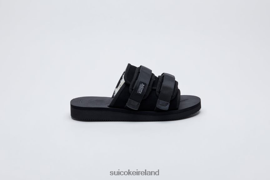 MOTO-Mab Black SUICOKE LDPHB050 Unisex Slides